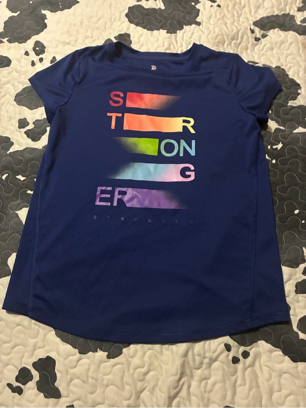 Kids' Navy 'STRONGER' Graphic Active Tee